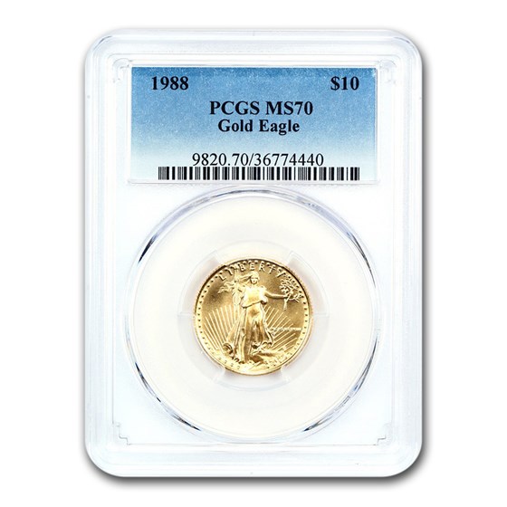 1988 1/4 oz Gold American Eagle MS-70 PCGS 1988 1/4 oz Gold American Eagle MS-70 PCGS